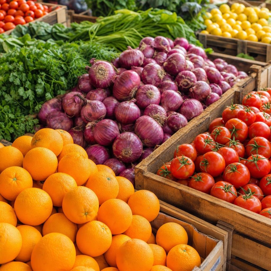 Fresh fruits and vegetables